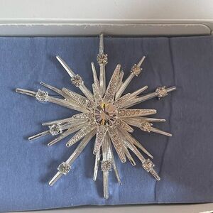 Large Sparkly Silver Snowflake Pin from Avon